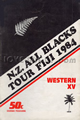 Fiji Western XV v New Zealand 1984 rugby  Programmes